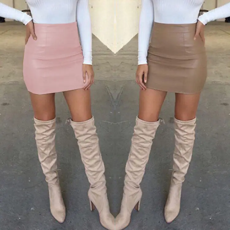 Женская облегающая Кожаная Мини юбка с высокой талией|short mini skirt|mini skirthigh waist pencil |