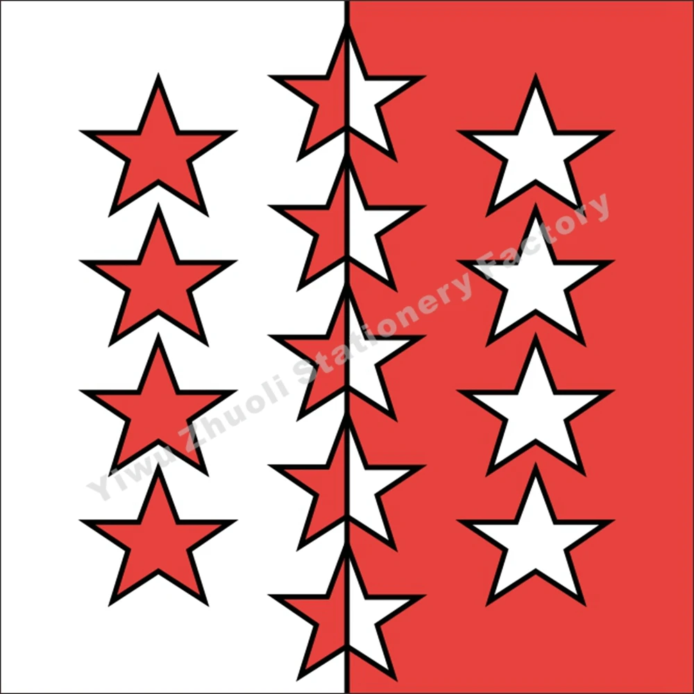 Швейцарский Флаг Valais 120x120 см (4x4 фута) 120 г 100D полиэфирный двойной