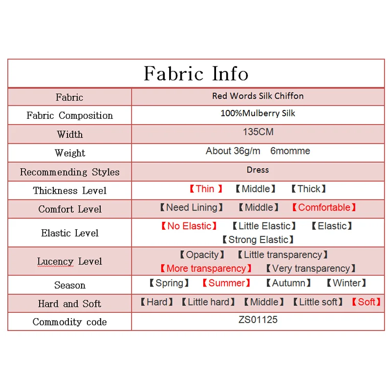 Красная малиновая перламутровая шелковая шифоновая ткань 6momme с принтом красных