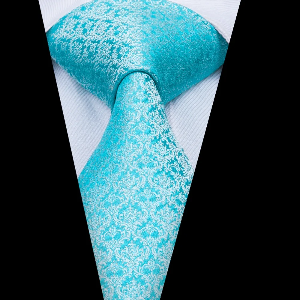 Hi-Tie роскошный брендовый Мужской Шелковый галстук синий цветочный дизайн