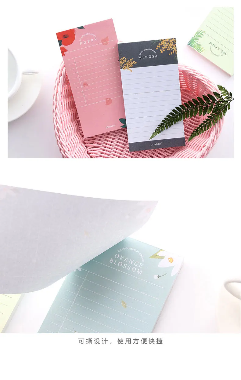 Creative Broken Flowers Memo Pad Notes Memo Notepad Planner Agenda School Office Supply Escolar Papelaria Gift Stationery