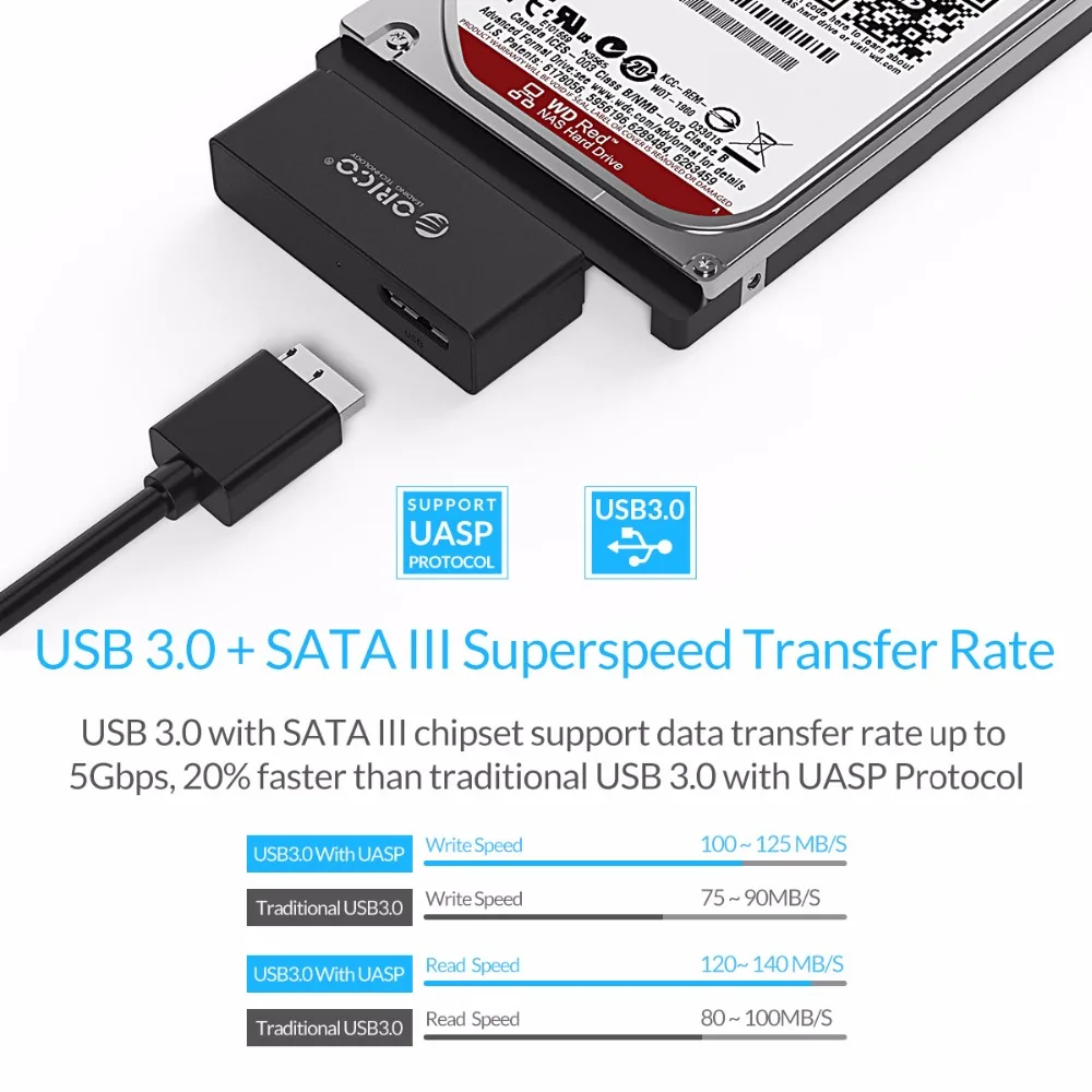 ORICO 2 5 дюймов жесткий диск SSD адаптер USB3.0 Тип A Micro B SATA3.0 HDD кабеля инструмент