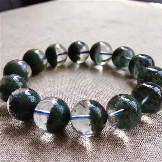 Natural Green Phantom Ghost Quartz Crystal Bracelet 15mm 5A+ | Украшения и аксессуары