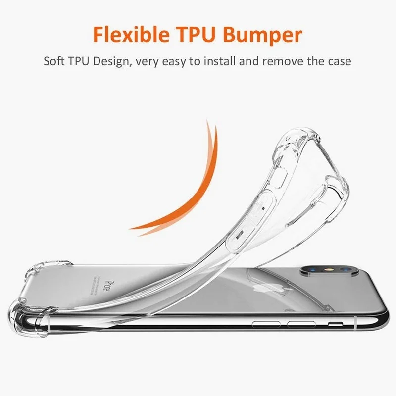 Clear Cystal Rubber TPU Case for Iphone X Xs Max XR 7 8 6 6s Plus 5s 5 SE Anti-knock Cell Phone Cover Capa |