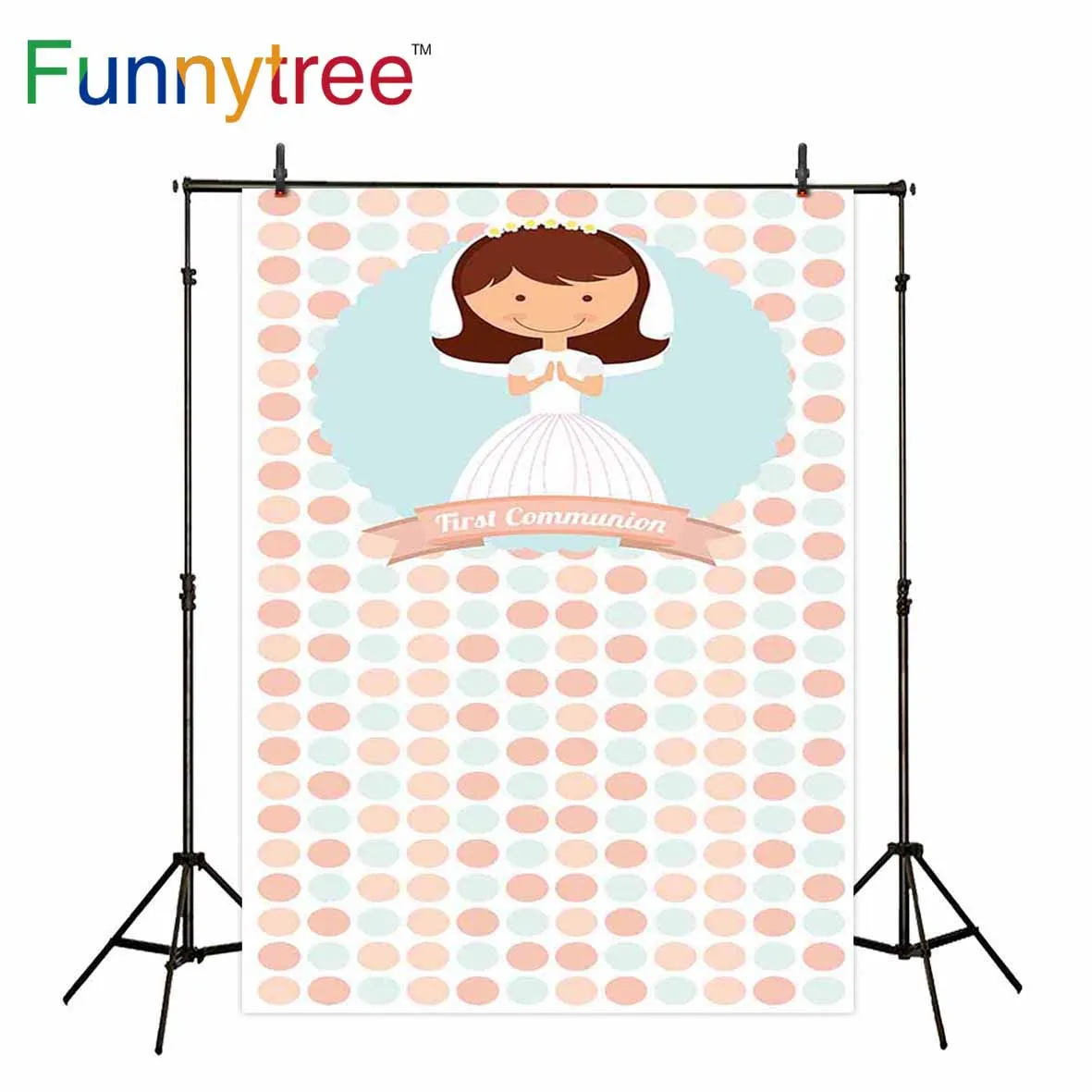 Фоны Funnytree для фотостудии Первое причастие девушка точка Профессиональный фон с