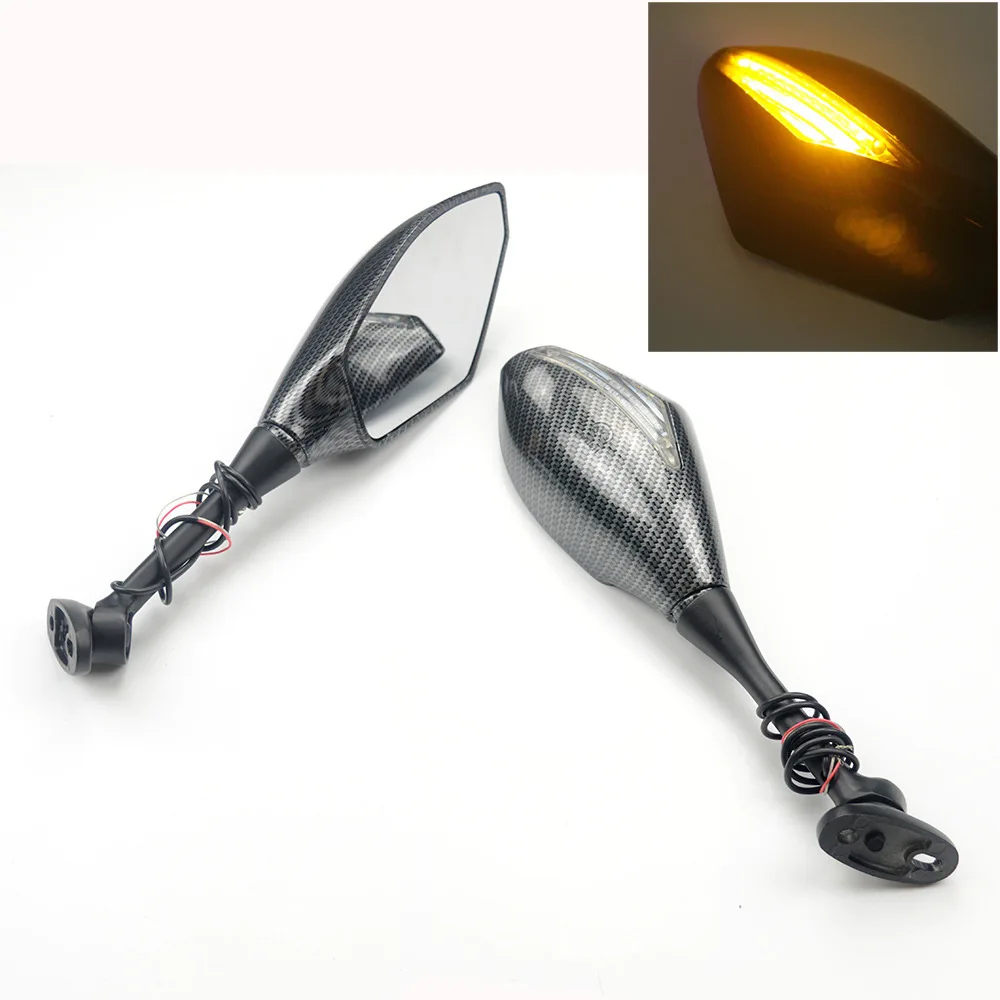 Motorcycle LED Turn Signals Rearview Mirrors accessories For Suzuki GSXR 1000 600 750 GSF 650 Bandit S SV Scooter cafe racer | Автомобили