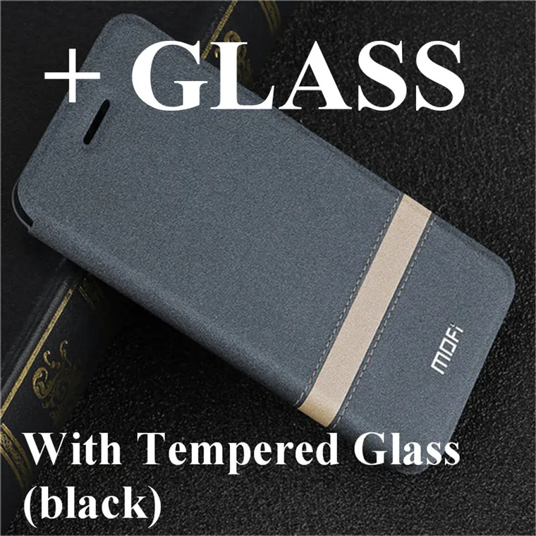 Grey with Glass Чехол для Honor V20, чехол для huawei Honor View 20, флип-чехол MOFi, роскошный чехол из искусственной кожи, чехол-книжка - Цвет: Grey with Glass