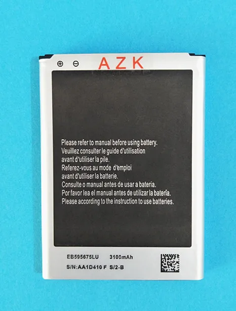 Аккумулятор AZK EB595675LU N7100 для Samsung Galaxy Note 2 аккумулятор E250 LTE N7105 N7102 T889 L900 Verizon i605 N7108D