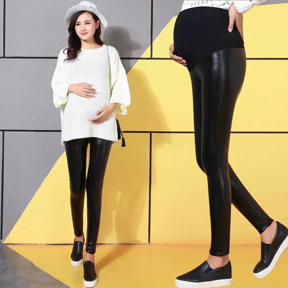 Штаны для беременных с высокой талией зимние плотные теплые леггинсы из