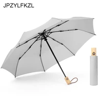 8k wind resistant folding automatic umbrella rain women auto luxury big windproof umbrellas rain for men wooden handle parasol