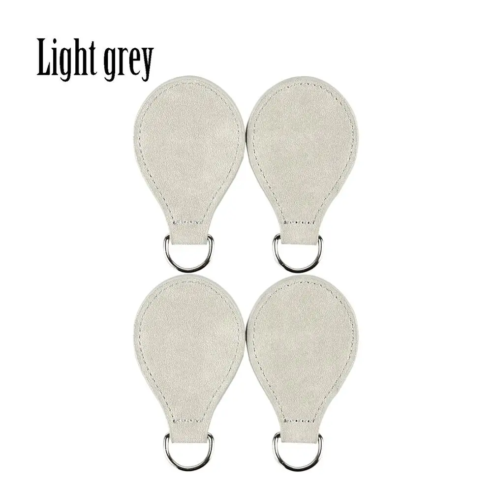 light grey Tanqu, 2 пары, 4 шт., матовые, матовые, из искусственной замши, нубука, кожаные, для Obag, ручки, крепления для O Bag, Obasket, детали для сумки - Цвет: light grey