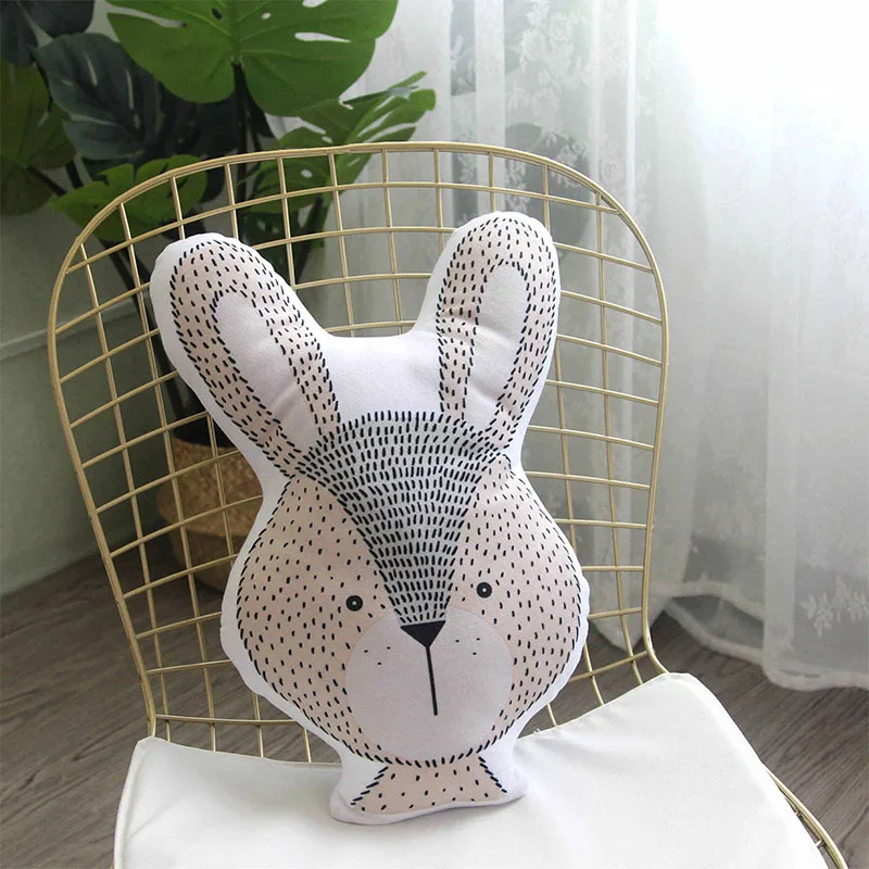 45cm Мультфильм 3D печатных Лес животных плюшевые игрушки подушки, детское модное украшение для комнаты, домашний диван подушки, подарок на день рождения - Цвет: 45cm