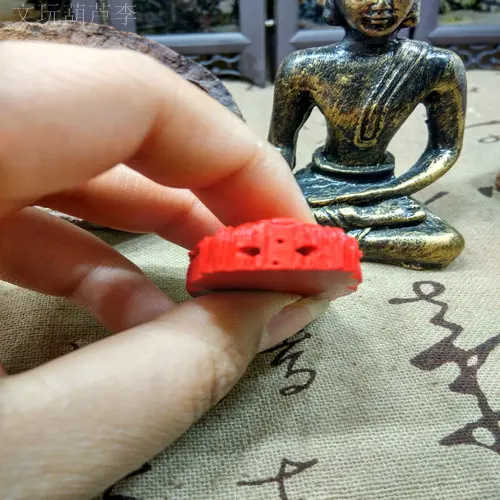 Natural cinnabar pendant necklace red guanyin head male female bead chain to ward off evil | Украшения и аксессуары