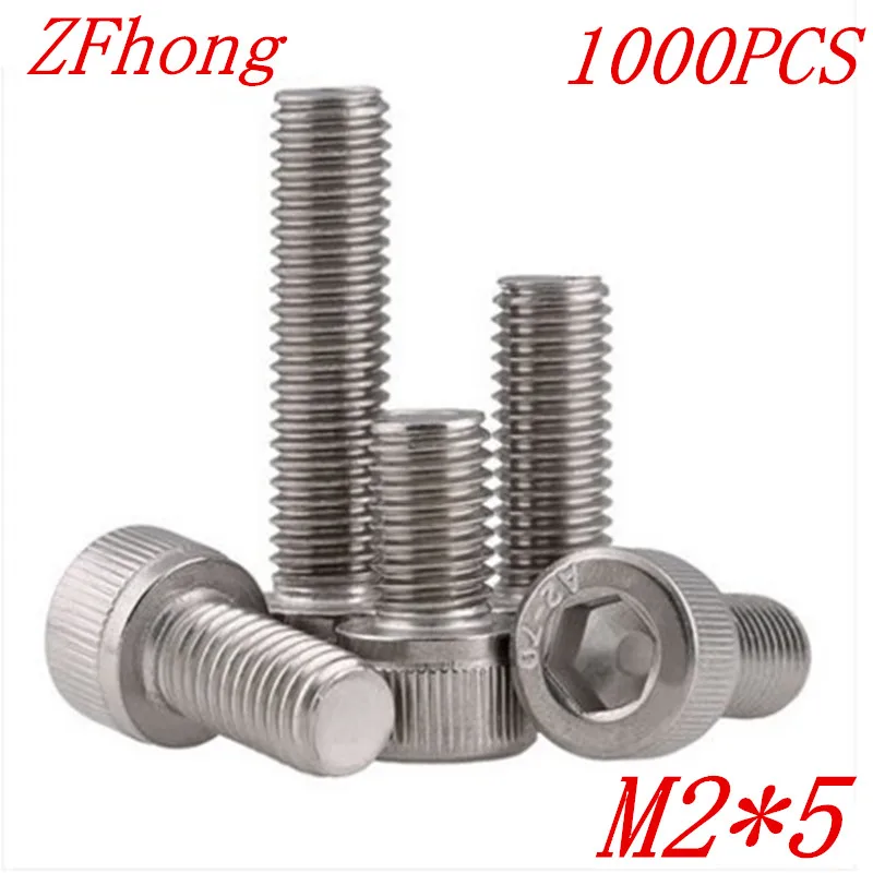

1000PCS DIN912 m2*5 m2 x 5 stainless steel hex socket cap head screw