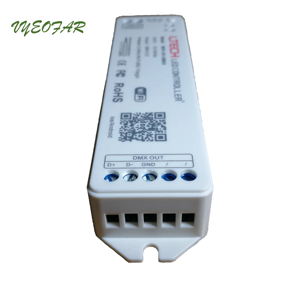 Светодиодный WiFi в DMX512 конвертер контроллер; DC12-24V вход; DMX512 выходной сигнал светодиодный RGB контроллер полосы Wifi-101-DMX4