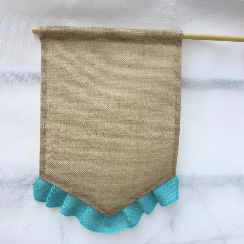 Пустые флажки из мешковины DIY джутовые оборки садовые флаги портативный пустой Пасхальный кролик садовые украшения LX7108