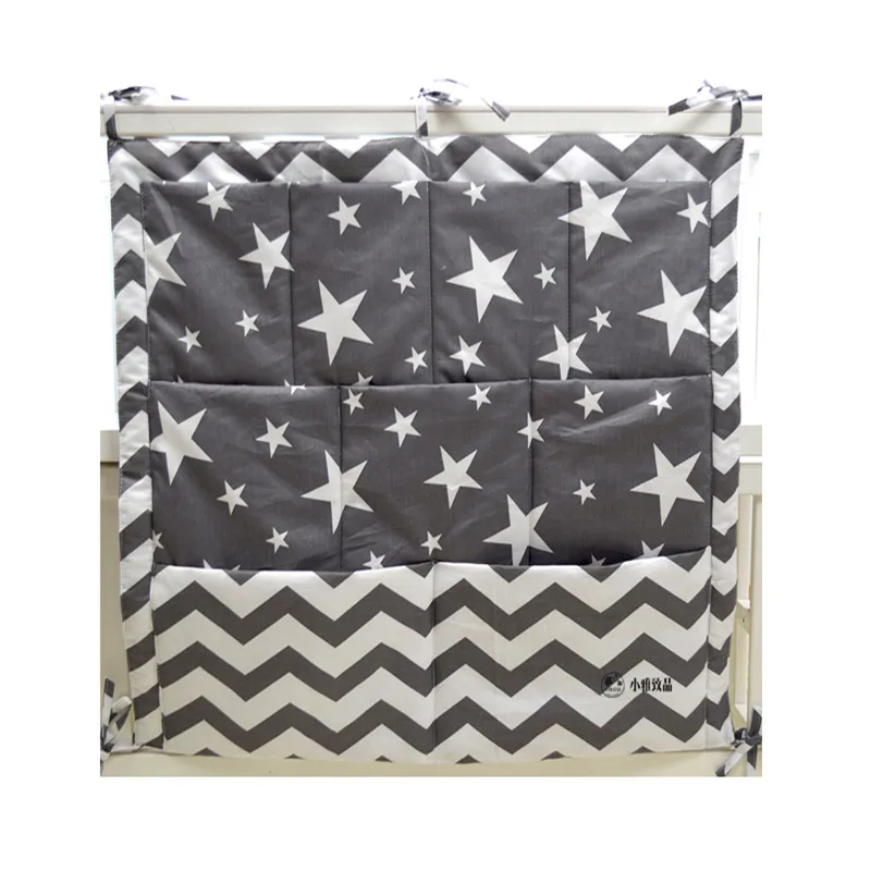 

Promotion Muslin tree Baby Cot Bed Hanging Storage Bag 100%Cotton Crib Organizer Toy Diaper Pocket for Crib Bedding Sets