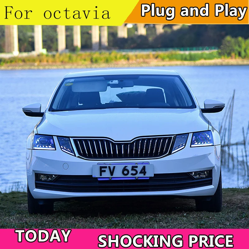 Doxa стайлинга автомобилей для Skoda Octavia фары Новинка 2018 Все светодиодный задний