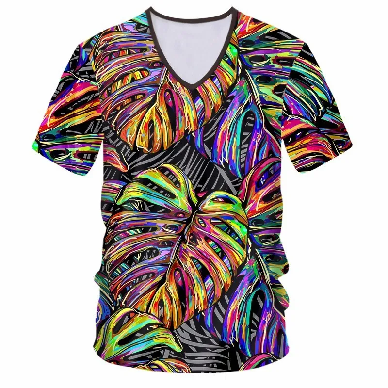 OGKB Мужская футболка с v-образным вырезом крутая цветная 3d Футболка принтом в виде