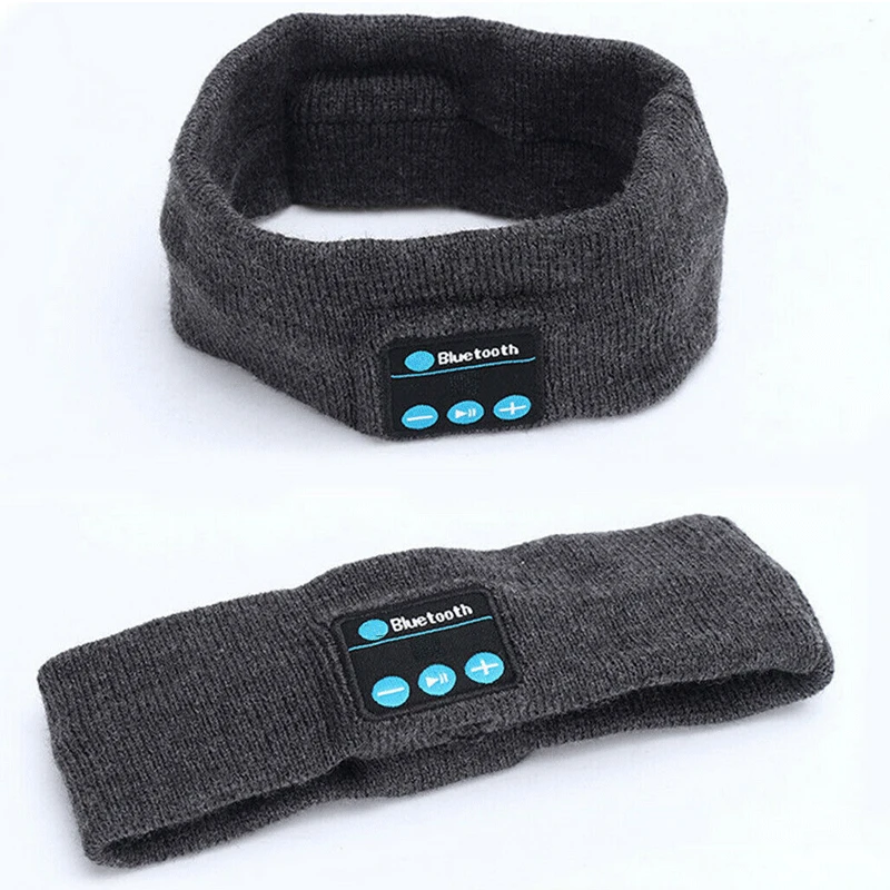 Темно-серый Bluetooth Sports Headband Hifi Headphones Wireless Earphone Stereo Headset Sleep Eye Mask Player With Mic - Цвет: Темно-серый