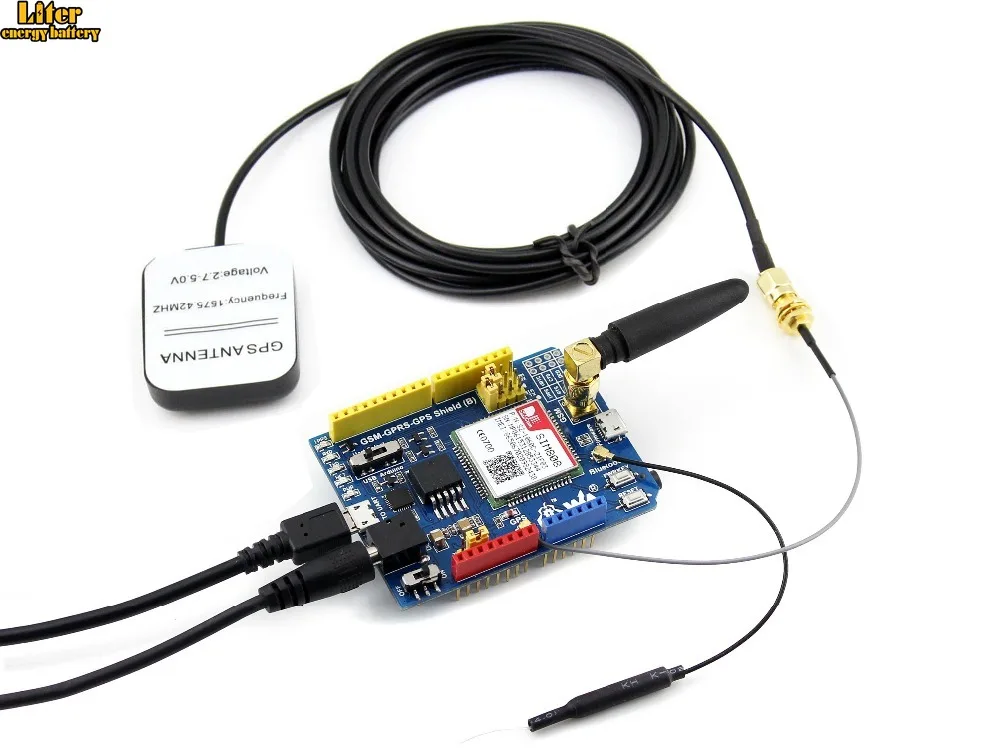 GSM/GPRS/GPS щит (B) Arduino Щит на основе SIM808 поставляется с адаптером питания вилки