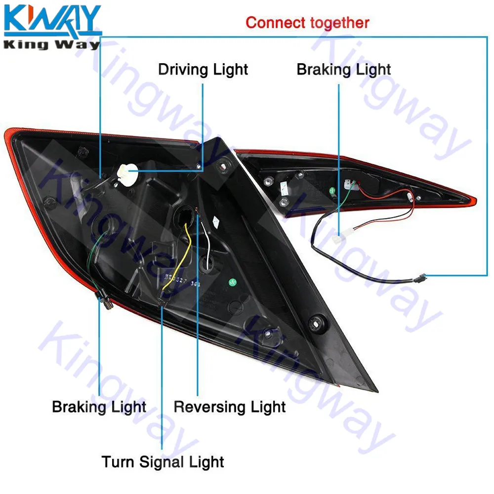 King Way-Pair для-18 HONDA CIVIC 4DR SEDAN 3D светодиодный бар Стайлинг задний фонарь Тормозные лампы