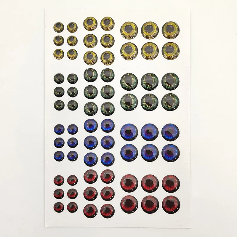 Set B Рыбалка глаза для приманки 72 шт./компл. 4D моделирование лазер для рыбалки в соленых водах, воблеры приманки, Искусственные рыбы глаза смешанные Цвет 6 мм/8 мм/10 мм - Цвет: Set B