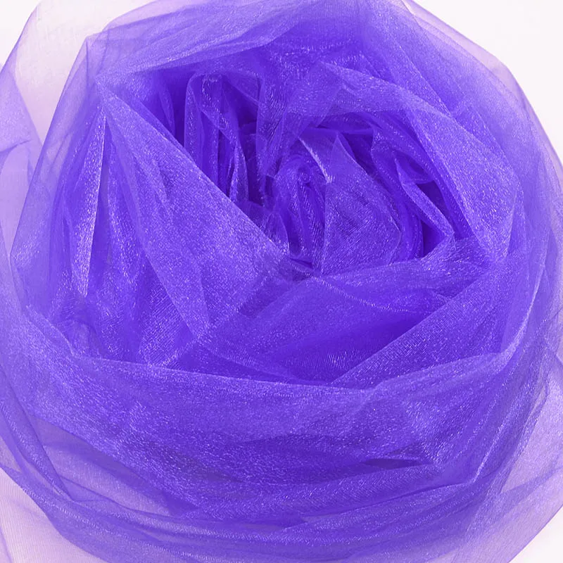 Purple 10 м* 48 см тюль рулон Хрустальная ткань органза тюль рулон катушки свадебное украшение день Рождения Вечеринка Дети душ сувениры Поставки - Цвет: Purple