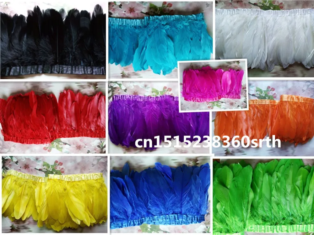 Оптовая продажа 2 ярда качественная лента из натуральных перьев индейки 6 7