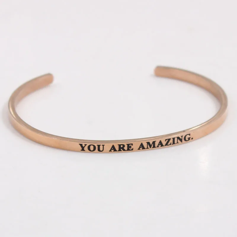 Простой браслет из нержавеющей стали на заказ с гравировкой вдохновляющие