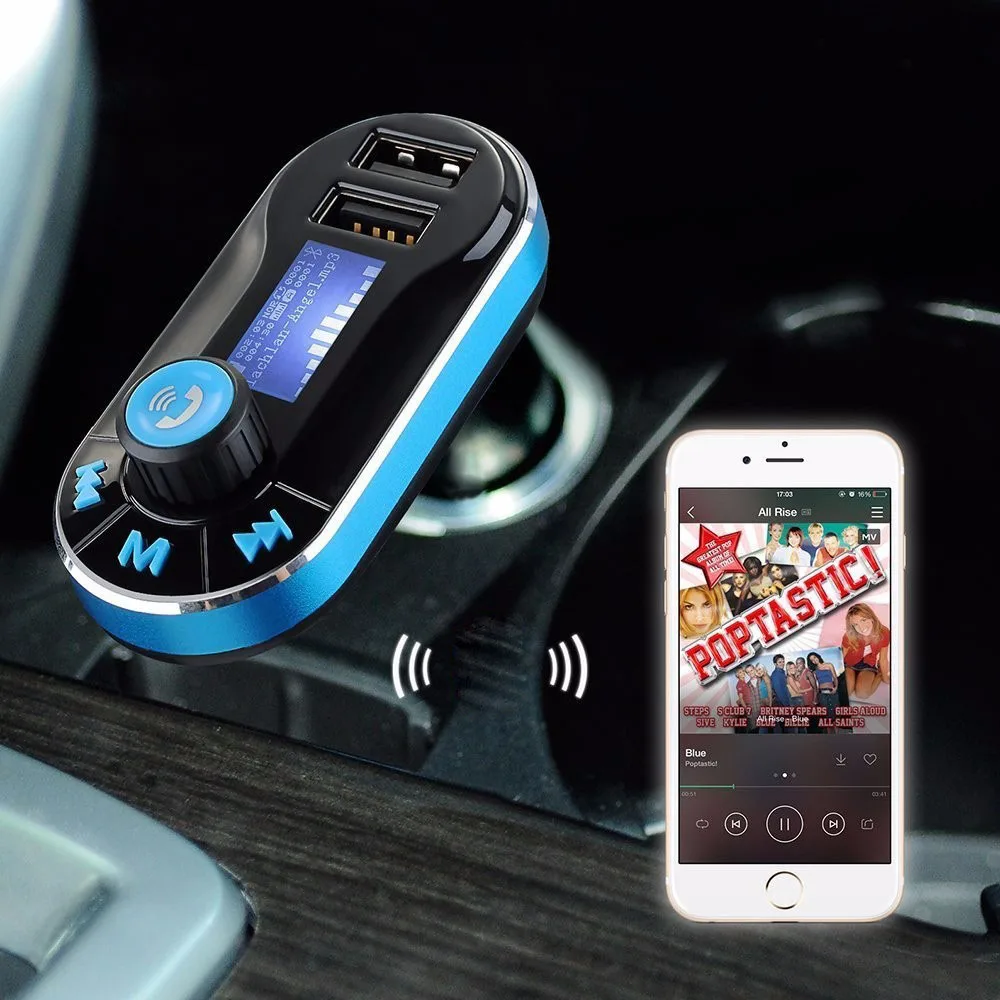 Беспроводной Bluetooth FM передатчик bluetooth автомобильный комплект handsfree Dual usb