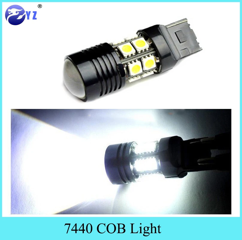 2 шт. T20 7440 W21W 7441 белый КРИ чипы R5 12 SMD светодиодный сигнал поворота резервного