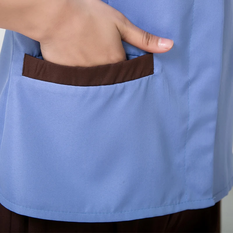 Летняя женская одежда для уборки гостиничных номеров с короткими рукавами