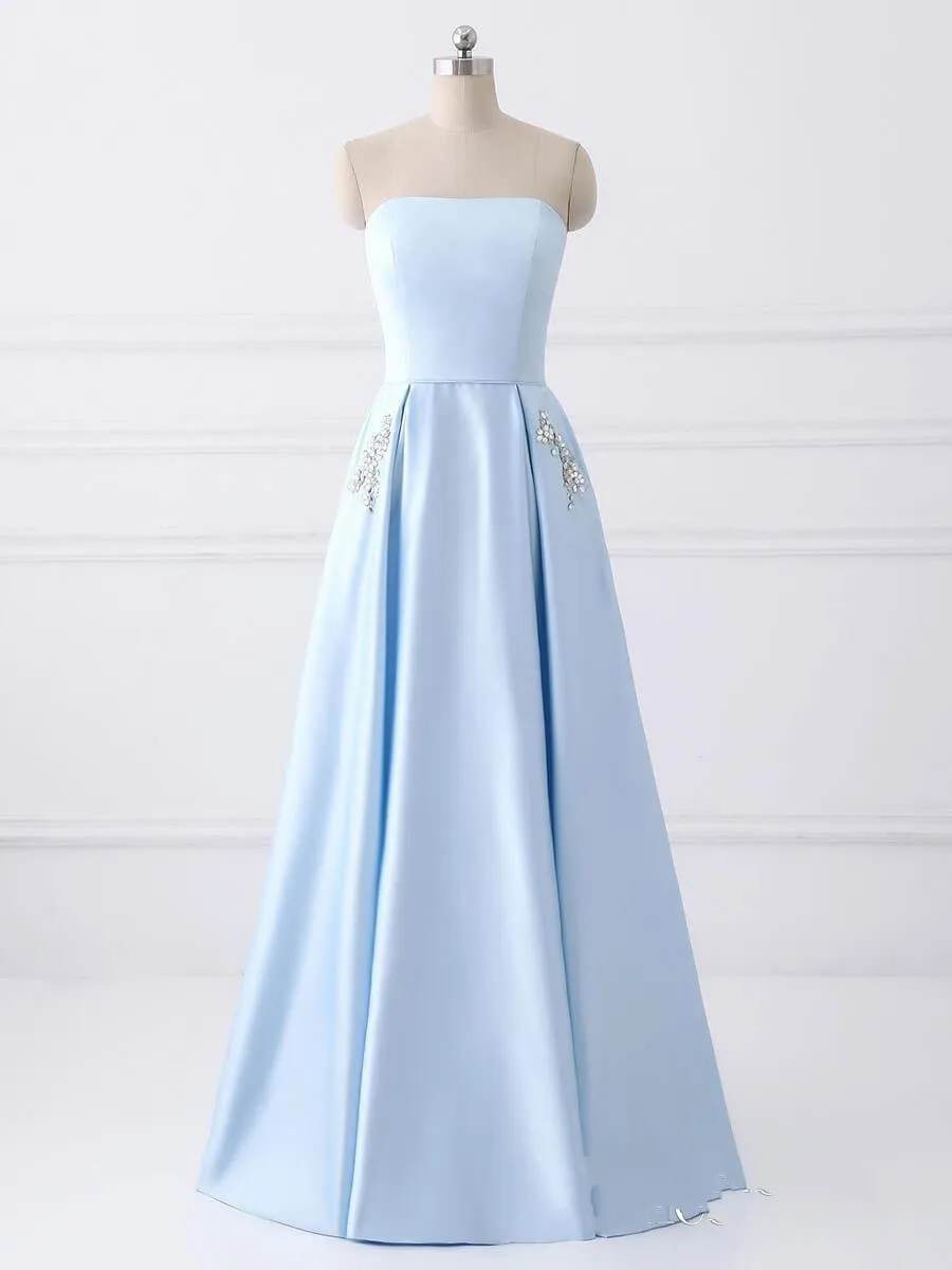 Платье атласное ТРАПЕЦИЕВИДНОЕ без бретелек длинвечерние вечернее розовое с