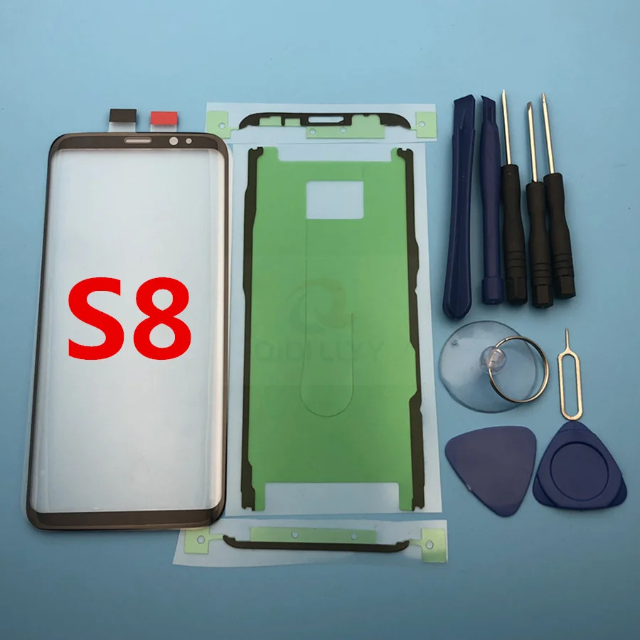 Замена внешнего стекла для samsung Galaxy S8 G950 G950F 5,8 ''ЖК-дисплей сенсорный экран Переднее стекло Внешний объектив