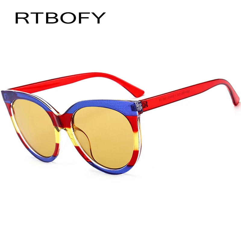 RTBOFY Модные солнцезащитные очки кошачий глаз женские брендовые дизайнерские