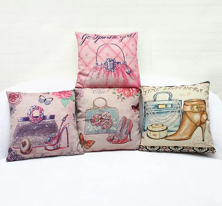 Модная сумка на высоком каблуке с рисунком льняная хлопковая подушка для подушки