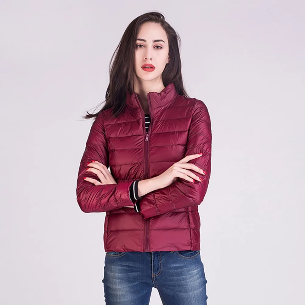 

Autumn Winter Coat Women 90% Duck Down Jackets Warm Coat Women Long Sleeve Fashion Feather Down Jacket Slim Parka Zipper Outwear