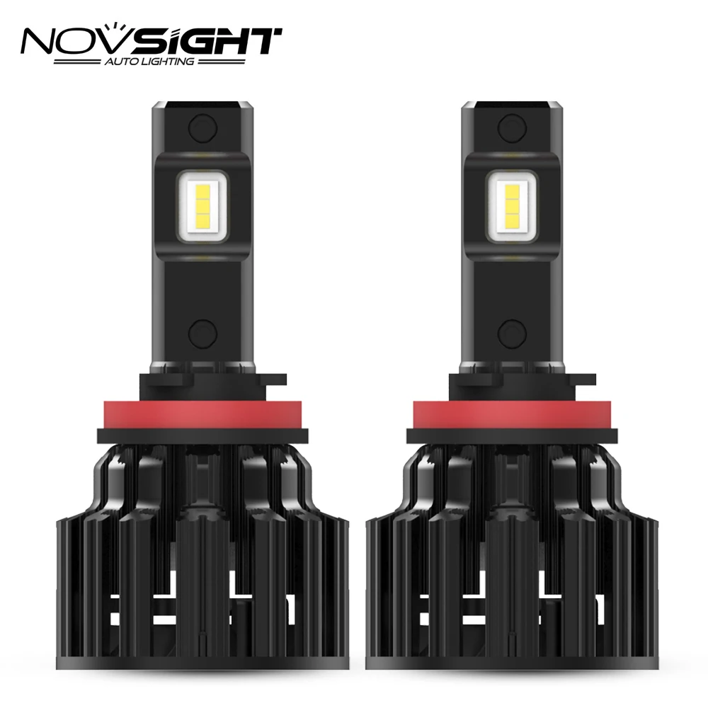 Novsight светодиодные лампы для автомобильных фар H7 H11 HB3/9005 HB4/9006 H4/9003/HB2/короче спереди и длиннее сзади) авто фары 6000 К белого Авто h7 светодиодные лампы светодиодный
