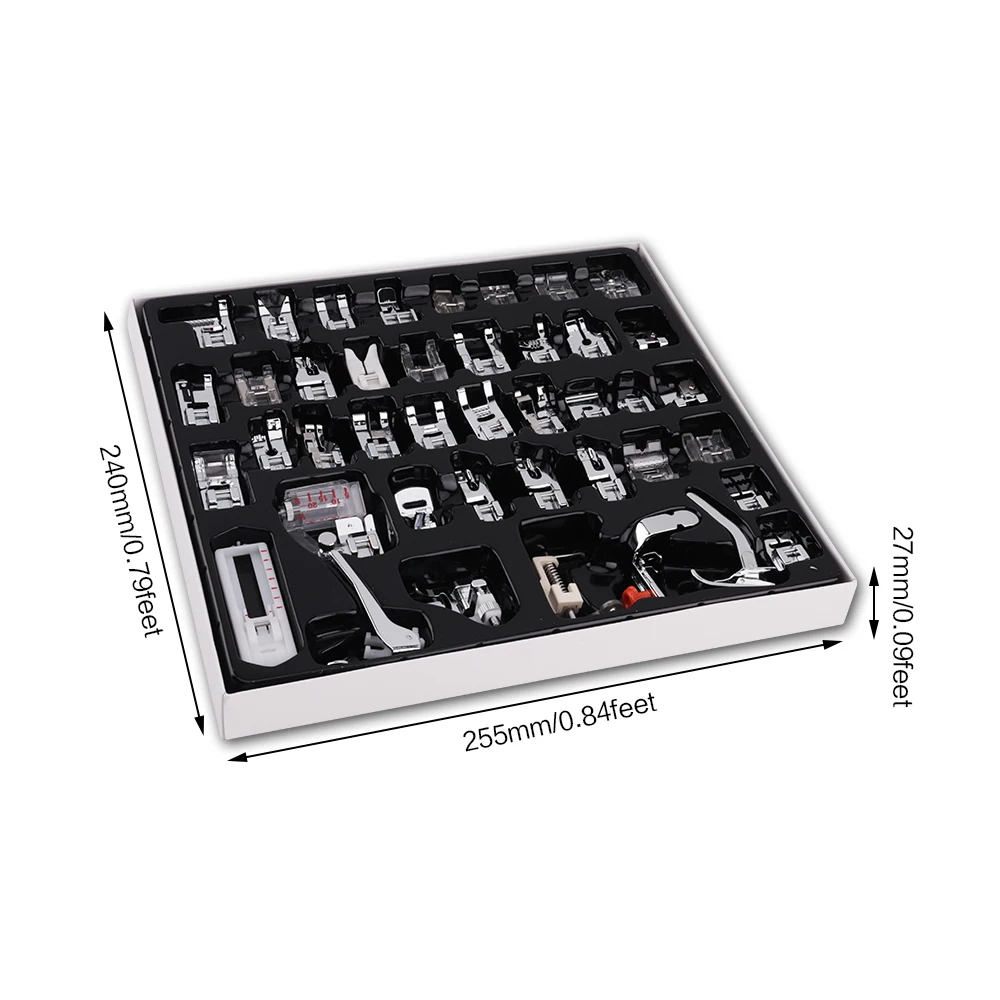 42 шт. аксессуары для швейной машины набор лапок машинки запасные части с коробкой