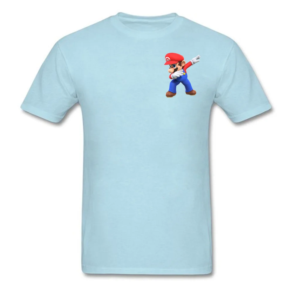 Мужские футболки 3D футболка Super Mario Bros футболка забавная одежда с принтом Марио Летние черные топы хлопковые футболки оптом - Цвет: ChestPrint LightBlue
