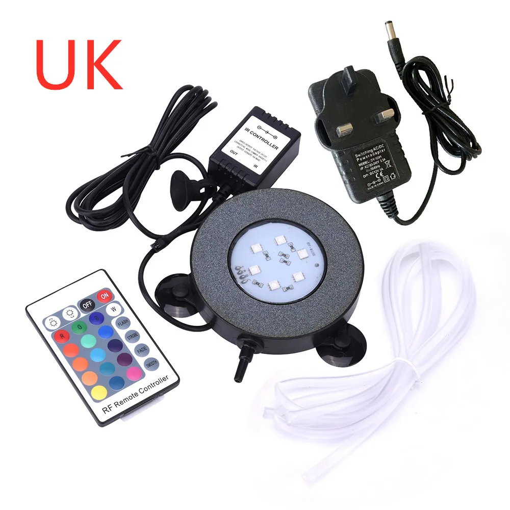 UK Plug Светодиодный подводный светильник с вилкой для США, Австралии, ЕС, Великобритании, меняющий цвет, светодиодный светильник для аквариума с дистанционным управлением, RGB Светодиодный светильник для аквариума - Цвет: UK Plug
