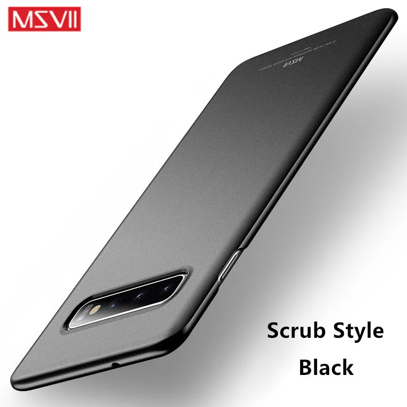 Scrub Black Для samsung Galaxy S10 чехол MSVII тонкий PC матовый полный защитный чехол для samsung S10 E Plus чехол S10E S 10 чехол для телефона s - Цвет: Scrub Black