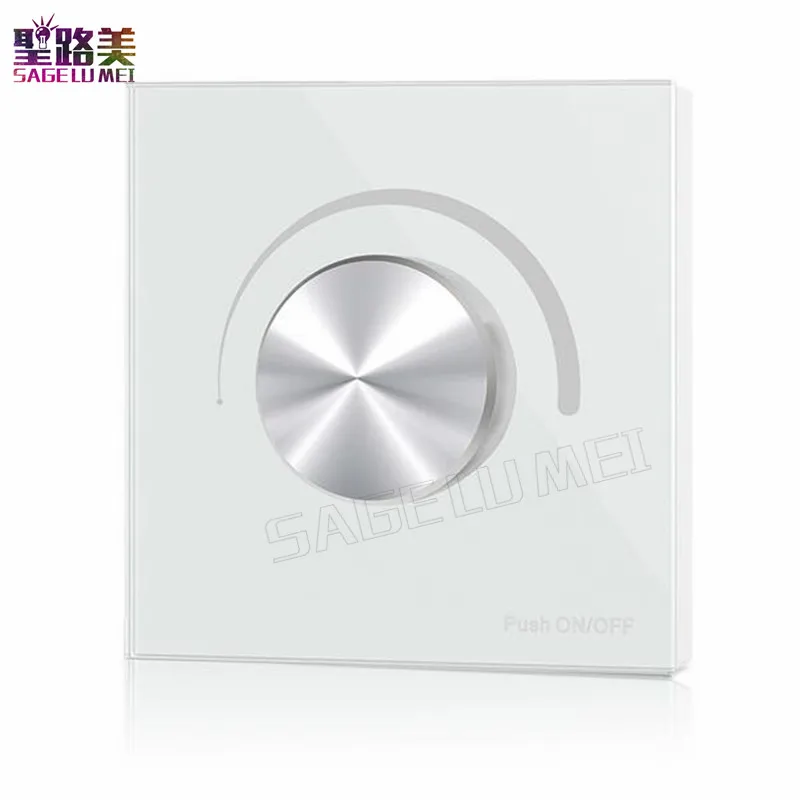 

Free shipping S1-K High Voltage 100V-240VAC Trailing Edge Dimming Wall Mounted Rotary Panel AC Triac RF LED Dimmer Controller
