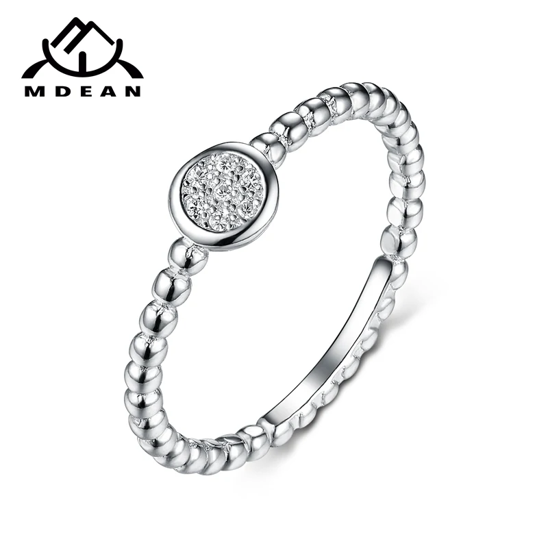 Женские круглые кольца MDEAN белые и золотистые Свадебные ювелирные изделия из
