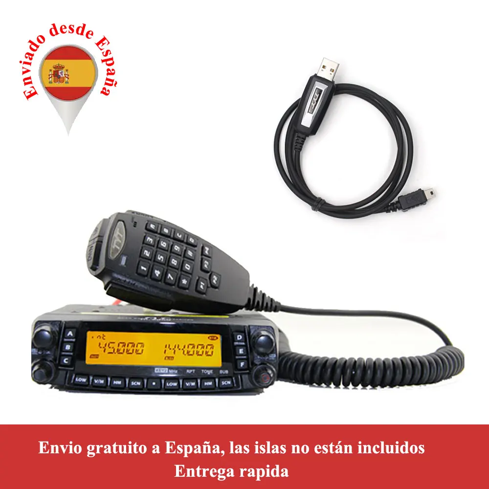 Th-9800withcable TYT TH9800 TH-9800 Мобильный приемопередатчик Автомобильная радиостанция 50 Вт ретранслятор скремблер Quad Band V/UHF автомобиль грузовик радио с кабелем - Цвет: Th-9800withcable