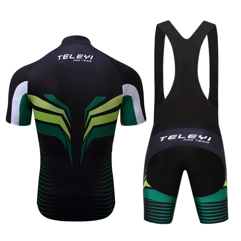 

teleyi Men's Cycling Jersey Ropa Ciclismo Blue Quick Dry Bike Jersey 3D Gel Pad Bib Shorts Sets Bicicleta Cycling Clothing