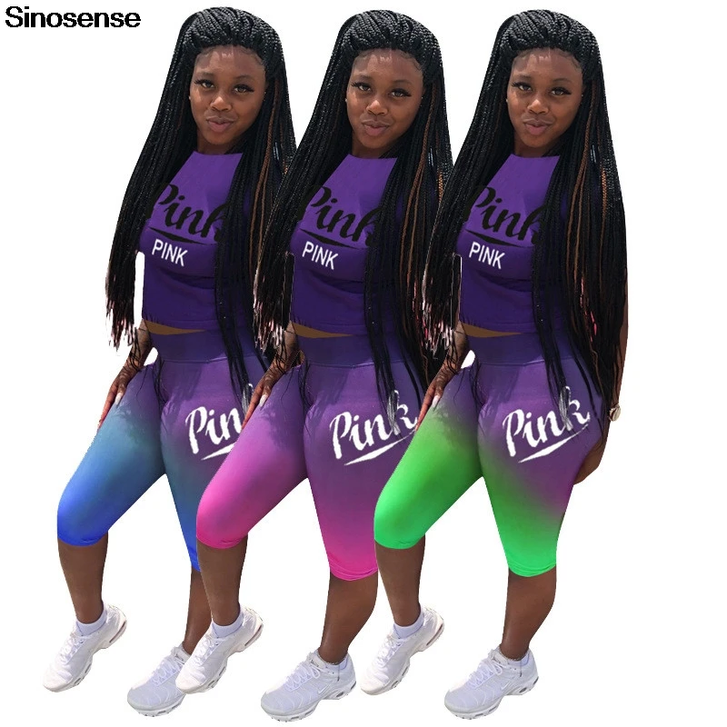 Женский спортивный костюм с градиентом повседневный комплект из двух предметов