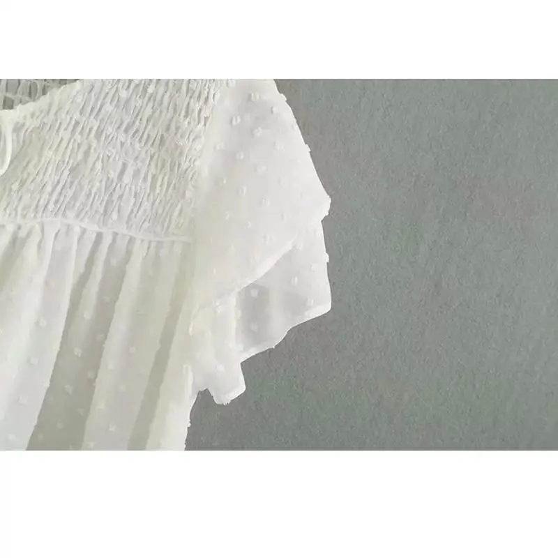 Women clothes 2019 boho style womens tops and blouses korean wrap polka dot blouse female casual Streetwear loose white shirt |