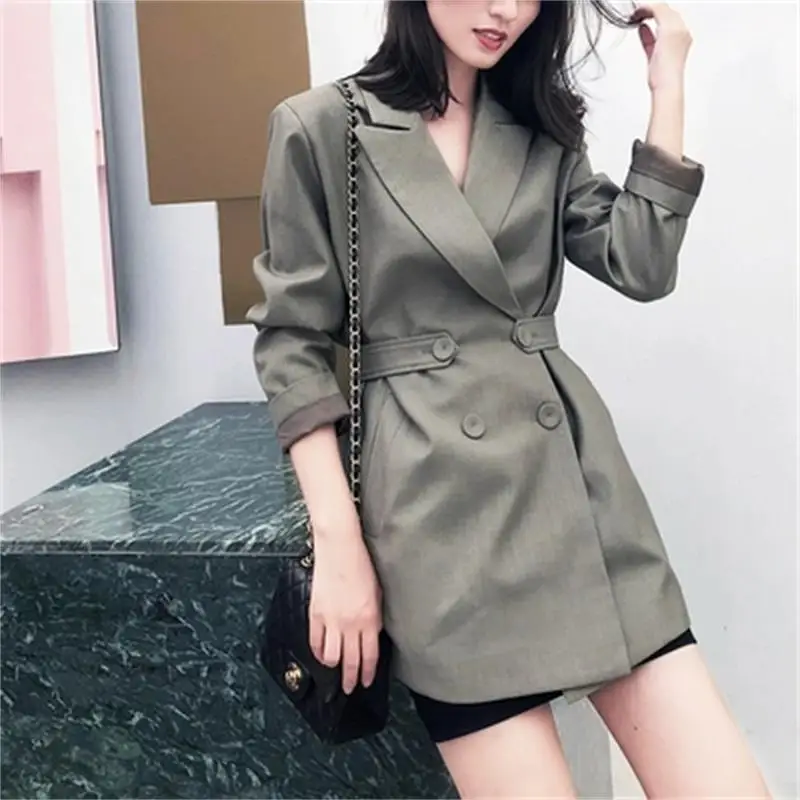 Casual small suit jacket female coat spring autumn New high quality Korean temperament waist retro Loose women Blazers | Женская одежда